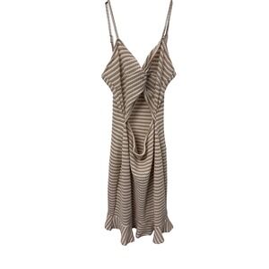 Coastal Chic Striped Twist-Front Cutout Ruffle Mini Dress | Old Money Aesthetic